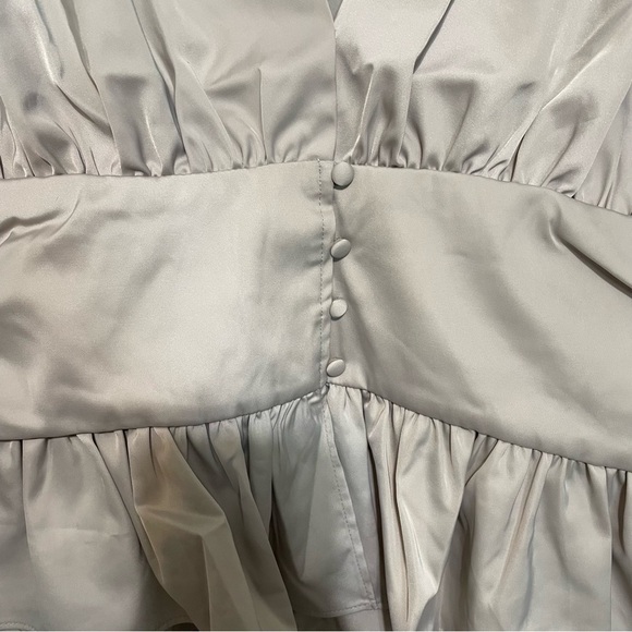 Jason Wu Satin Peplum Long Puff Sleeve Blouse  NWT​​​​​ - Picture 3 of 9